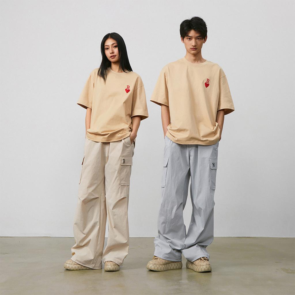 New MLB Fashion Sports Collection SS24 T Shirt Unisex Light Beige 3ATSH0143-43BGL