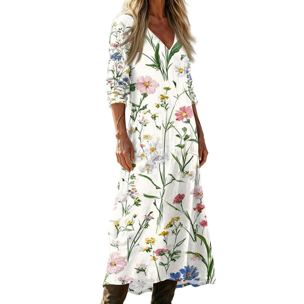 Lässiges lockeres Maxikleid für Damen für den Alltag