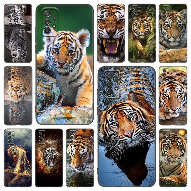 

Чехол для телефона с изображением животного тигра для Samsung Galaxy A21 A30 A50 A52 S A13 A22 A23 A32 A33 A53 A73 5G A12 A31 A51 A70 A71 A72, черный чехол