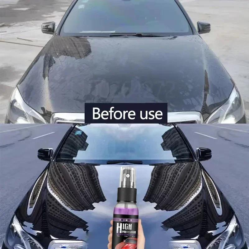 QC19 Rapid Ceramic Coating Fortify Car Wax Polish Spray Hydrophobic Intense Gloss Shine For Glass&Wheels&Paint Sealant Detail