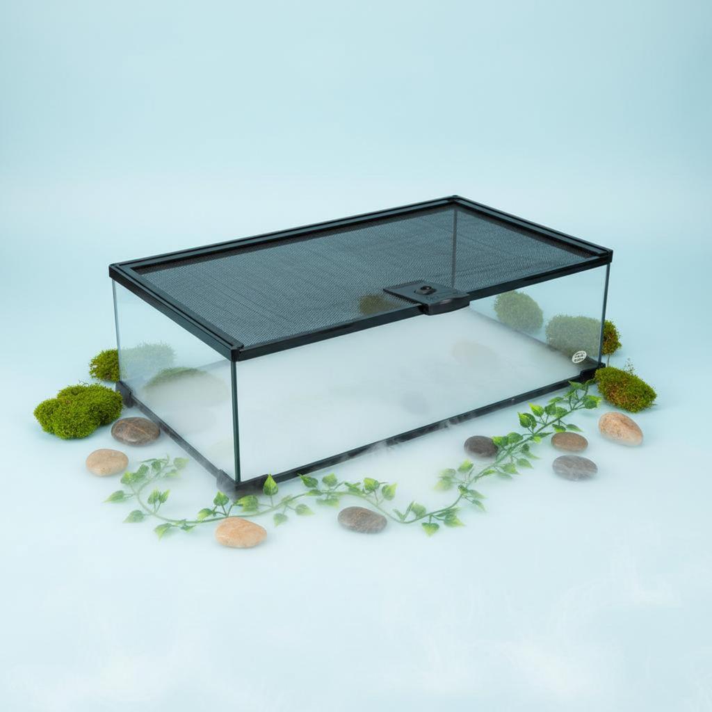 Spotted Gecko Enclosure Anti-Prevent Exit Design Panoramic Glass Enclosure Transparent Arachnid Enclosure Sturdy Construction