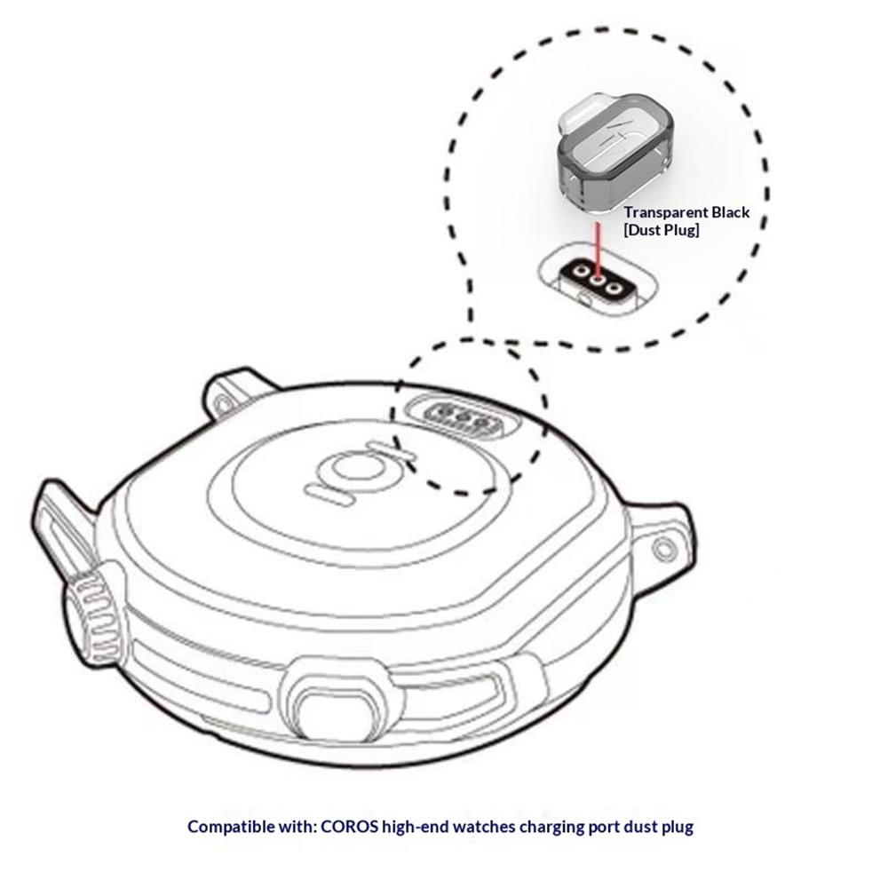TPU Dust Cover for Coros Apex 2 Pro/Apex Pro/Apex 2 Smart Watch Charging Port Dust Plug