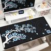 Rosa und Schwarz Neue Kirschblüte Schlossrand Natürliches Gummi Mauspade Großes Gamer Schreibtischpad Sakura Kunst Design Tastaturmatte Waschbar