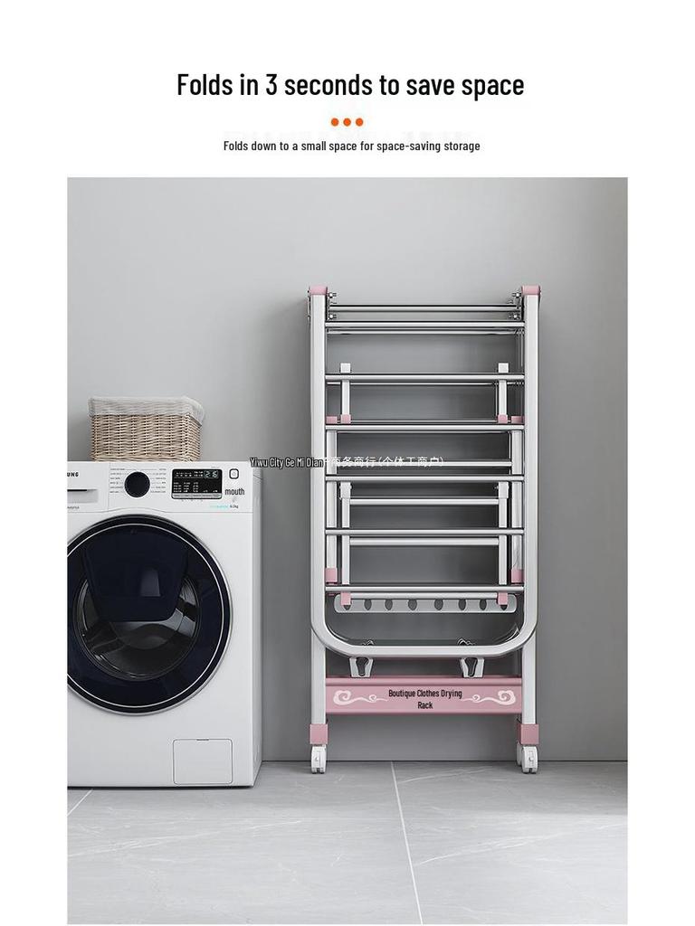 Foldable Stainless Steel Clothes Rack for Indoor/Outdoor Use