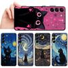 Handyhülle Case für Xiaomi Redmi Note 11 12 Pro 11s 12s 9 10S 9S 10 13 Pro Plus 7 8 14 Van Gogh Sternennacht Katze