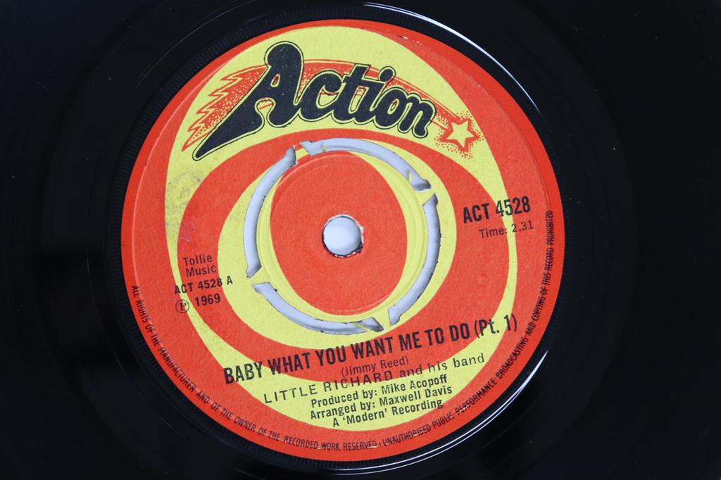 7inch Record LITTLE RICHARD & HIS BAND - Baby What You Want Me To Do ACT4528 Action 1969 UK Blues Used