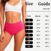 Calcinha Feminina Plus Size para Menstruação, Cor Sólida, Algodão Respirável, Cintura Alta, com Pregas