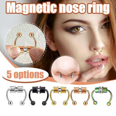 Magnetic False Nose Ring Titanium Steel Non-Perforated Nose Ring Nose Jewelry