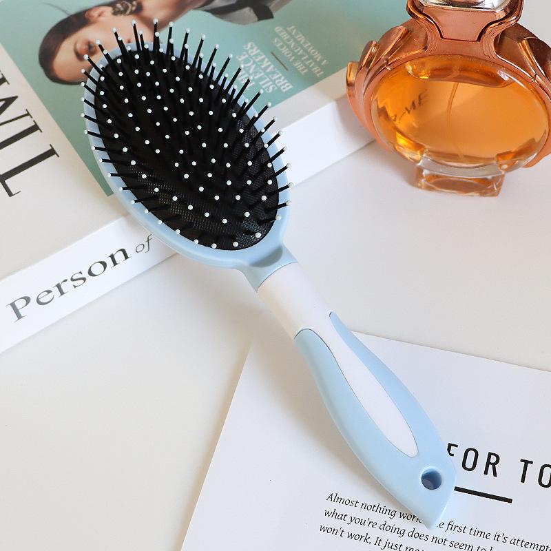 Dark Green Air Cushion Massage Comb for Straight & Curly Hair - Negative Ion Technology