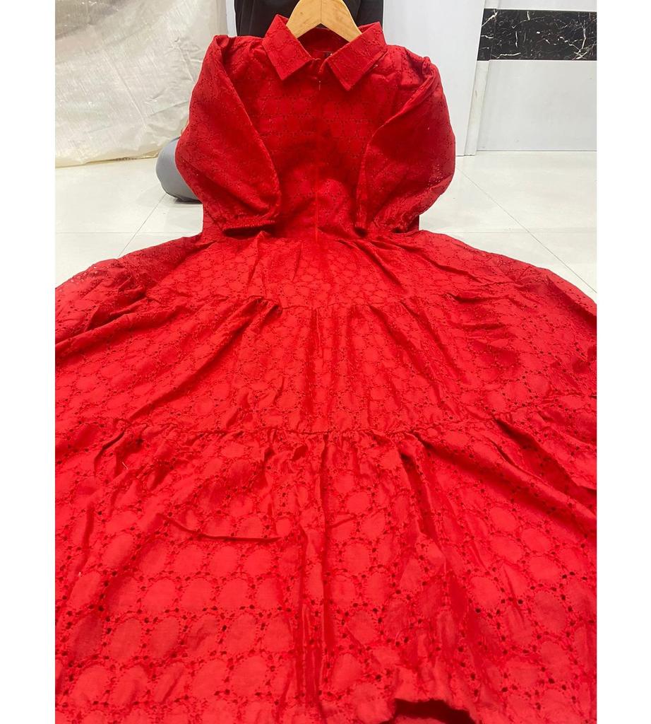 Women Designer Party Wear Pure Cotton Football Gown Indian Bollywood Top Tunic Kurti Dress