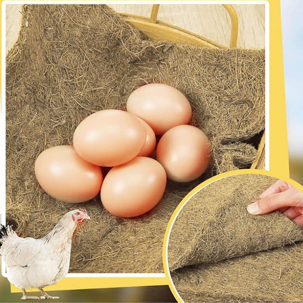 6 PCS Chicken Nesting Pads 12x12 Inchs Laying Hen Nesting Pad Thickened Washable Coconut Fiber Nesting Box Liners Pet Pad