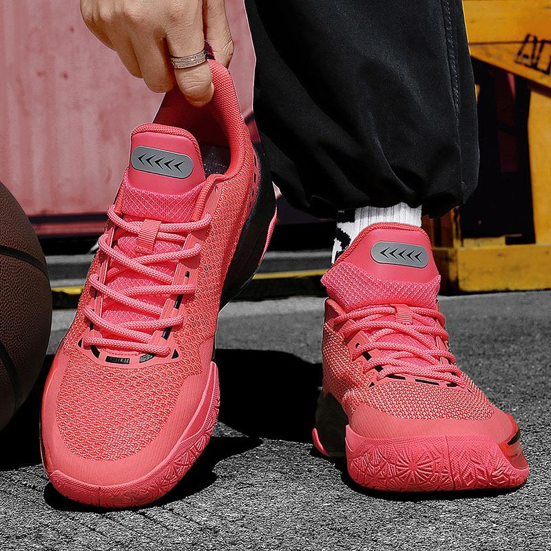 Autumn new high elastic lightweight middle school basketball shoes men's street trend multi-color sports shoes comfortable breathable sneakers