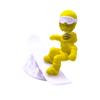 Cute Fun Drift Skiing Man Statue Creative Car Center Console Decoration Office Desktop Statue Decor Ornaments Car Interior
