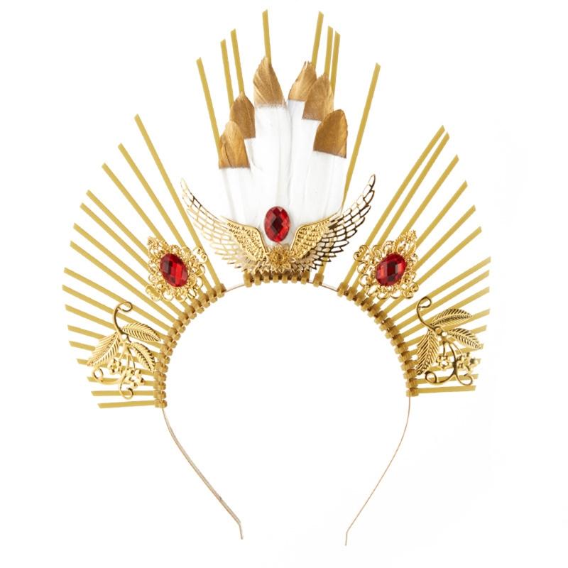 

Lolita Crown Headband Halo Goddess Headpiece Lolita Halo Crown Headband Baroque Tiara Crown Gold Halo Hair Hoop 1