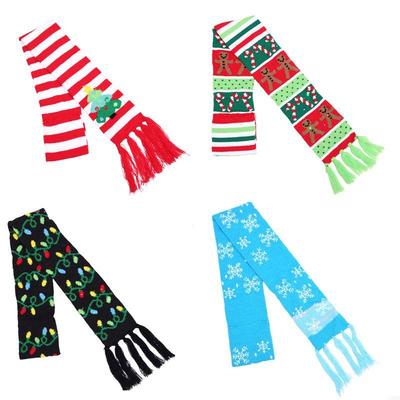  LED Beanie Hat Set Light Up Christmas Knitted Hat Scarf for Boys Girls Present