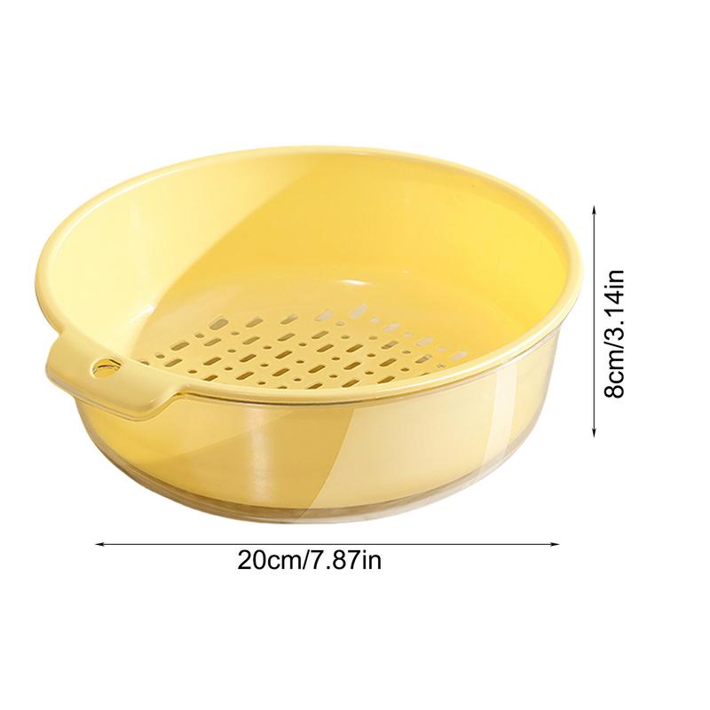 Drain Basket Strainer Double-Layer Handy Berry And Tomato Washer Portable Storage Fruit Washing Basin For Vegetable Fruit Wash