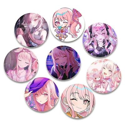 32/44/58mm Anime Mizuki Akiyama Distintivi Progetto SEKAI Spilla Spille Rotonde Gioielli Creativi Spille d'Arte per Zaino Decorazione Regalo Accessorio