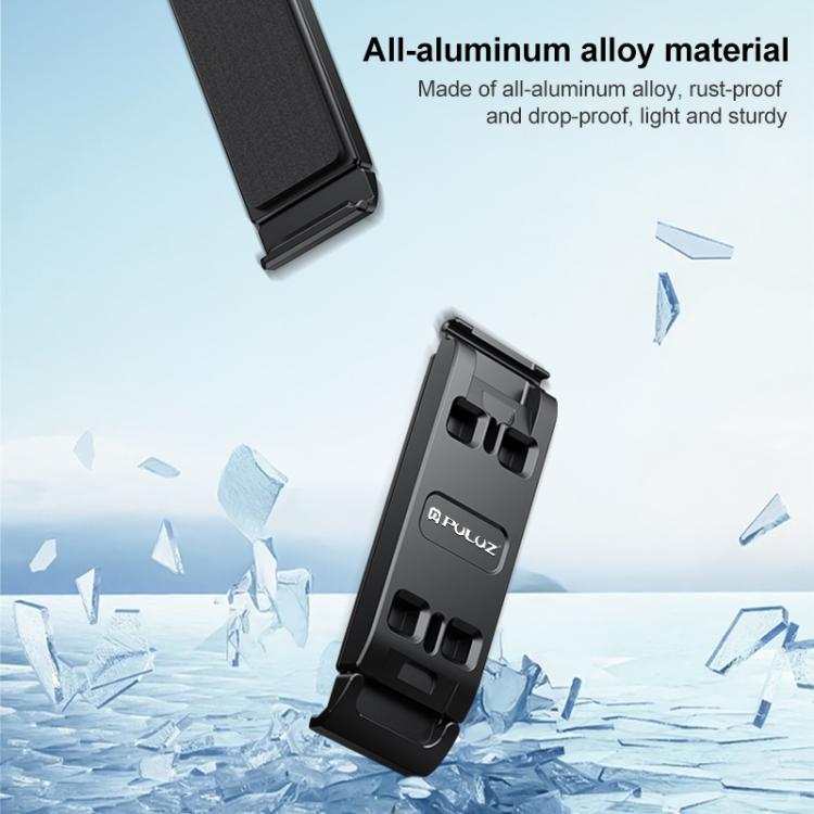 PULUZ ACE / AC Aluminiumlegierung Vertikale Aufnahme Magnetische Schnellverschluss Akku-Seitenabdeckung für Insta360 Ace Pro 2 (Schwarz)