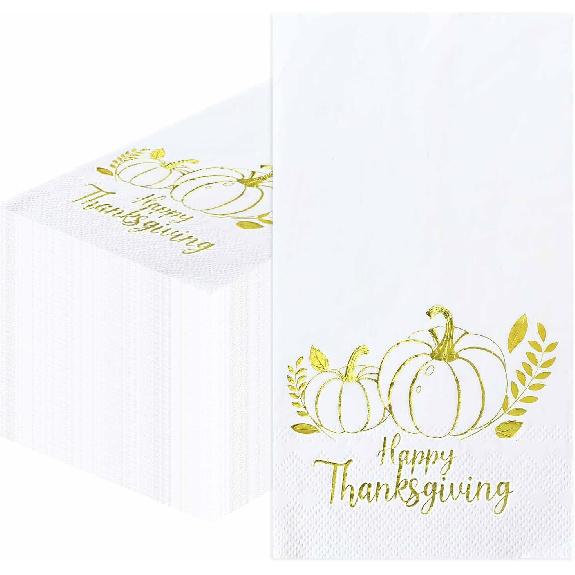 SietDESEO 25 Pieces 3-ply Thanksgiving Dinner Napk 13 x 15.7 Inch Guest Bathroom Napk Disposable Hand Towels for Bathroom Kitchen Fall Party