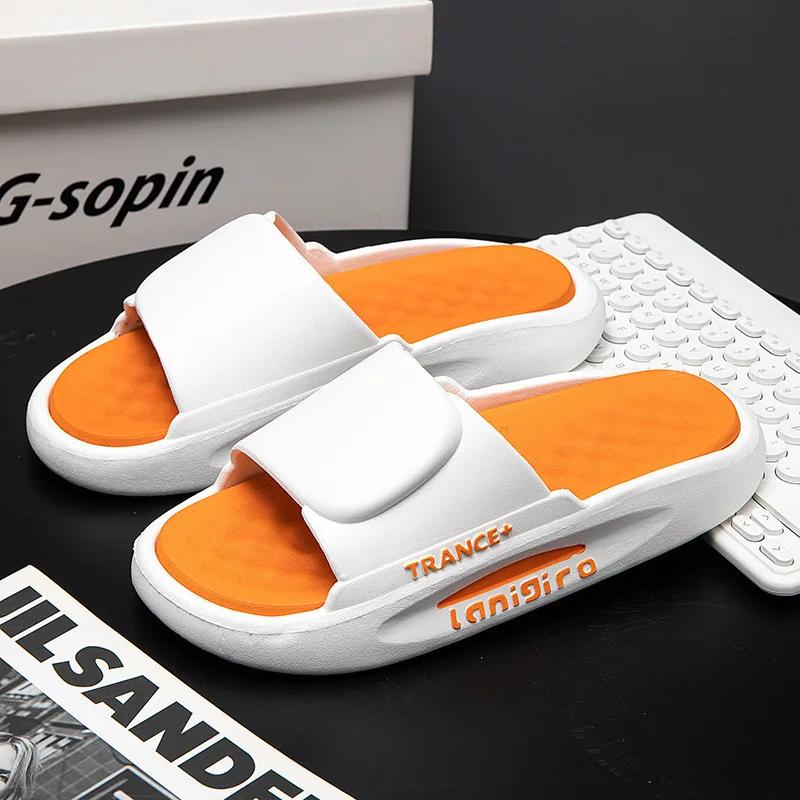 

Men Slippers Soft Sandals Comfortable Beach Casual Shoes Lightweight Eva Flat Non-slip Wear-Resistant Sandals 2025 44-45