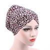 Leopard Print Floral Cotton Bandana Chemotherapy Hat with Back Bun.