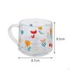 Cartoon Glass Cup Drinking Mug Tea Camping with Handle Juice Teacup Water