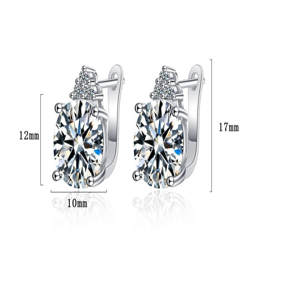 925 Sterling Silver Light Luxury Fashion Multi-color Egg-shaped Zircon Earrings, Birthday Party Anniversary Gift