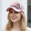 Fashion Mesh Women'S Baseball Cap Black Rhinestone Butterfly Decor Sun Hat Adjustable Breathable Peaked Cap Spring Summer Autumn