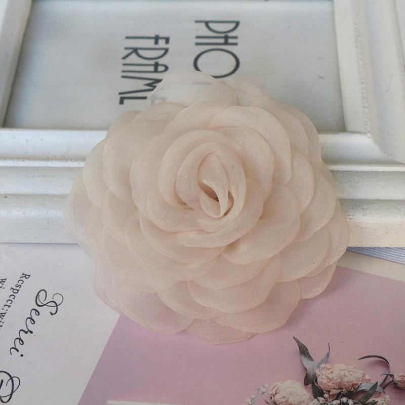 10 SZT 8CM 3D Organza Szyfon Gaza Opalana Krawędź Tkanina Sztuczny Kwiat Róży Suknia Ślubna Dekoracja Szyi DIY Szycie Aplikacja