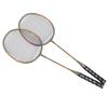Set di 2 Racchette da Badminton Leggere in Lega di Ferro Monopezzo con Borsa portaoggetti per Principianti