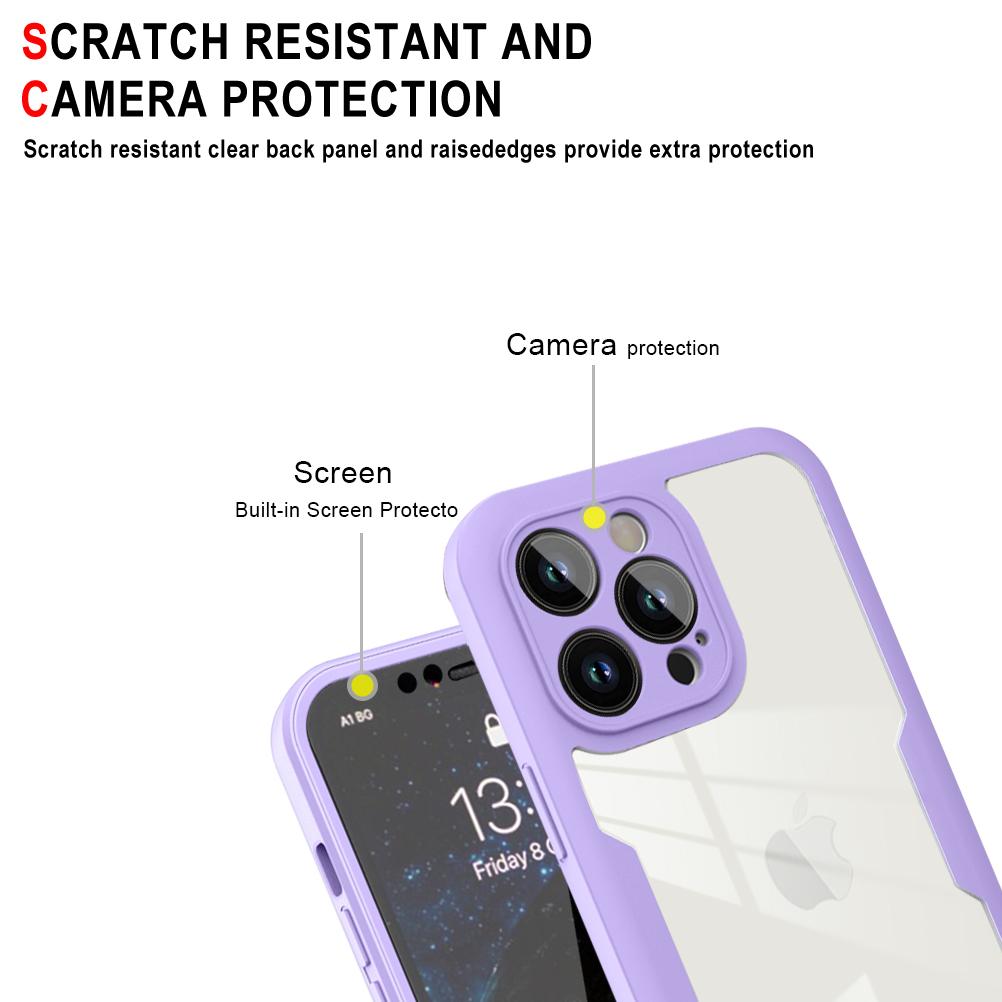 360 Full Cover Protection Case For Apple iPhone 14 13 Mini 12 11 Pro Max X XR XS SE 2 7 8 Plus Front Screen Film Hard Back Cover