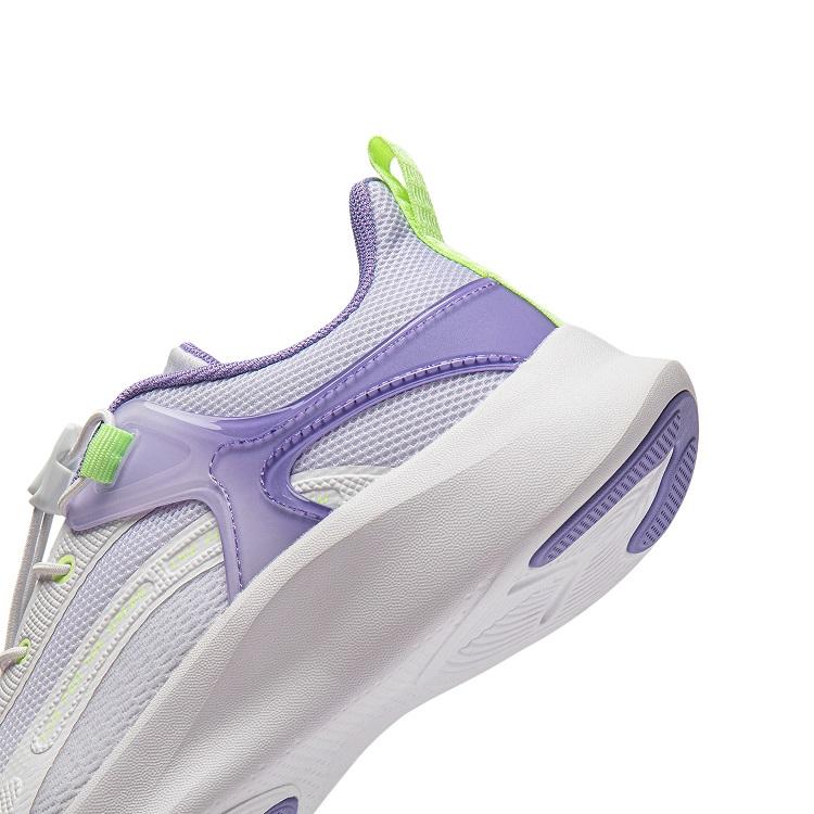 Li Ning Kids Comfortable Non-Slip Low-Top Casual Shoes Kids Sneakers White Purple YKCU038-6