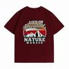 Unisexs 100 Cotton Summer New TShirt Life In Adventure Mountain Nature Print Retro Hiking Casual Short Sleeve Tops