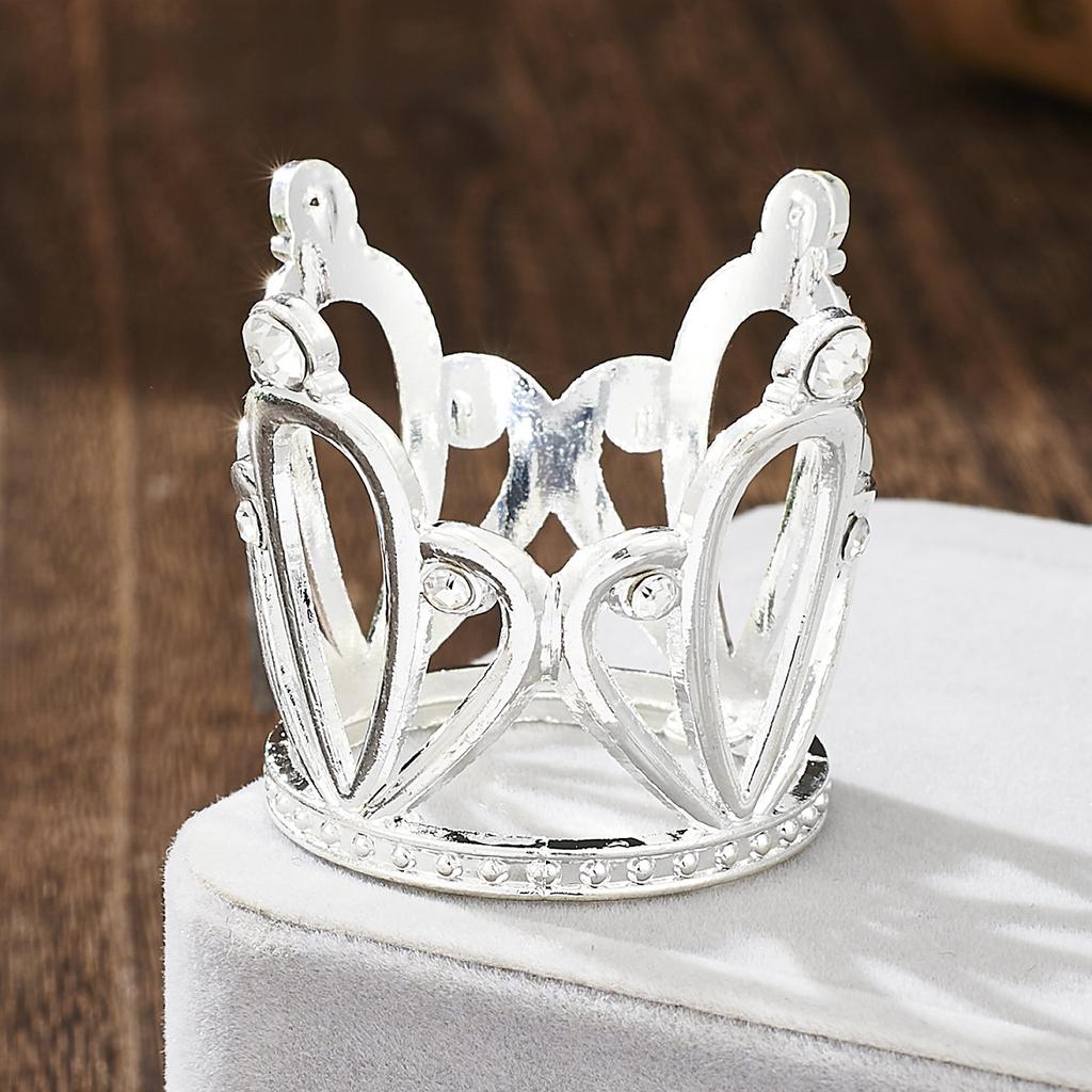 1/50pcs Mini Crown Cake Decoration Tiny Baby Small Pearl Tiara Crown Princess Topper Children Hair Ornaments Party Cake Decors