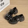 Black French retro light mouth thick high heel single shoes women's 2025 new summer skirt JK heightening Mary Jane shoes