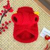 New Year's Winter Clothing, Lion Dance Plush Thickened Warm Pet Dog and Cat Clothes, Teddy Bichon Frise Tang Suit