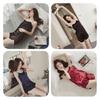 Luxurious And Sexy Women's Faux Silk Camisole Pajama Set Thin Breathable Sleepwear