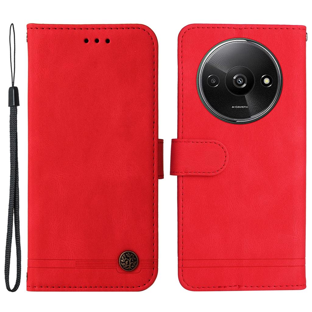 For Xiaomi Redmi A3 4G/Poco C61 4G Leather Wallet Cases Skin Touch Phone Cover Stand with Strap