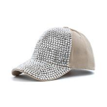 Neue Mode Damen Diamant-Inlay Kappe Frühling Sommer Hip Hop Kpop Tanz Baseballkappen Einfach Unifarben Party Straßenhut
