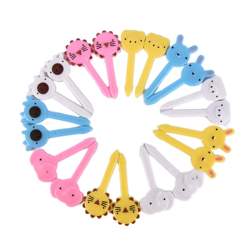 10Pcs Decor Lunch Box Accessory Fruit Picks Kids' Animal Forks Food Mini Tool
