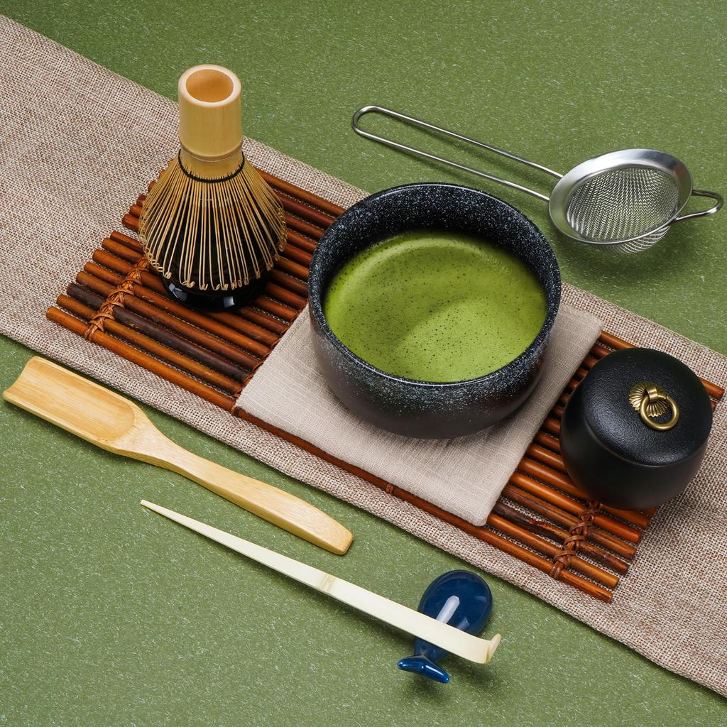 DiDiBirDi Matcha Set, 9-Piece Tea Ceremony Set, Includes Matcha Bowl, Matcha Whisk Stand, Matcha Bamboo Scoop, Traditional Bamboo Chasen, and