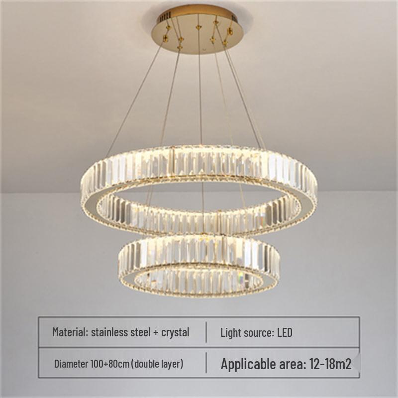 Modern Luxury Duplex Crystal Chandelier for High Ceiling Staircase & Villa Living Room