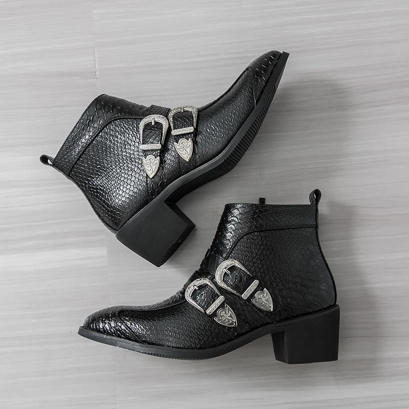 

New Men s Pointed Patent Leather Casual Chelsea Ankle Boot Luxury Designer Winter High Tops Monk Strap Shoes Zapatos Hombre 38