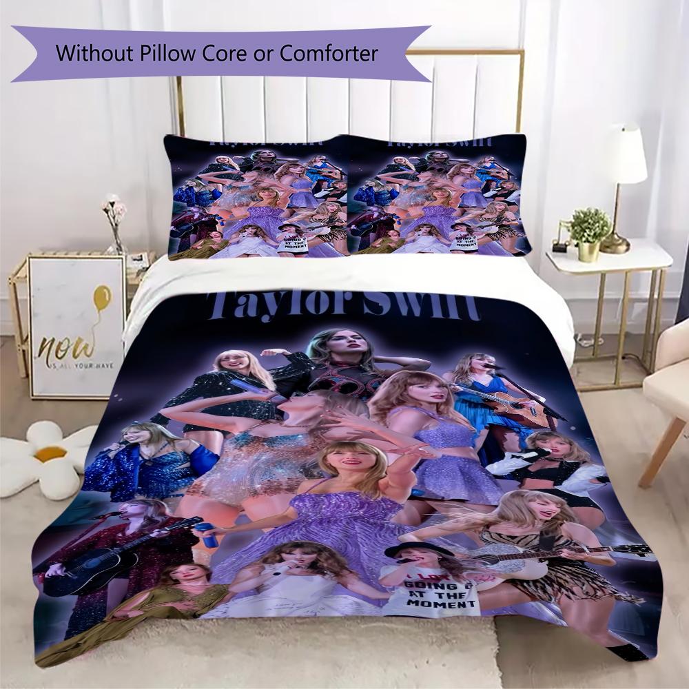 Taylor Swift Eras Tour Threepiece Set Without Core 1 Duvet Cover 2 Pillowcase Without Core Christmas Birthday Gift Soft And Comfortable