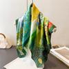 New Oil Painting Print Shawl Square Scarf For Women Wraps Neckerchief Female Hair Bands Ribbon Headband Bandana