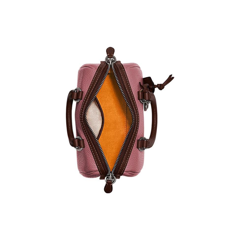 New COACH Ruby Cow Leather Handbag, Shoulder Bag, Crossbody Bag Women's Pink & Brown CA116-V5LOK
