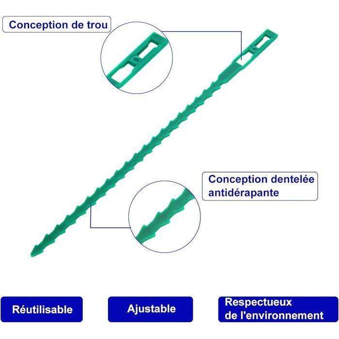 Lot de 500 attaches de plantes réglables 17 cm — liens de jardin réutilisables vert foncé