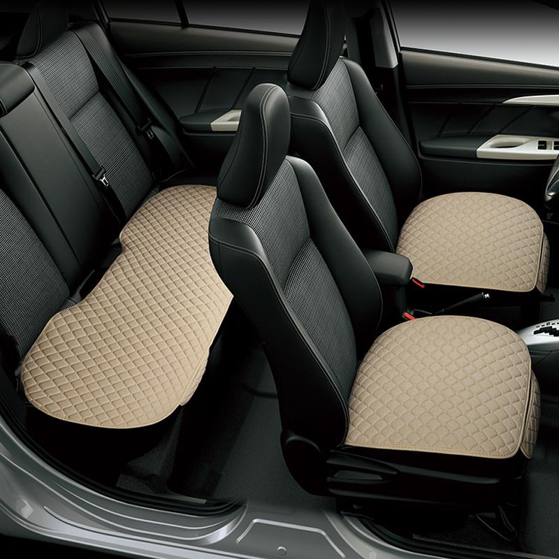 Husă scaun auto din in față, spate, țesătură de in, pernă de dimensiuni mari, covoraș de protecție respirabil, stil auto interior, camion SUV