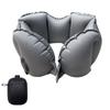 Inflatable Neck Pillow for Travel Office Rest With Air Pumps Storage Box Double Sideds Fabric TPU Materials