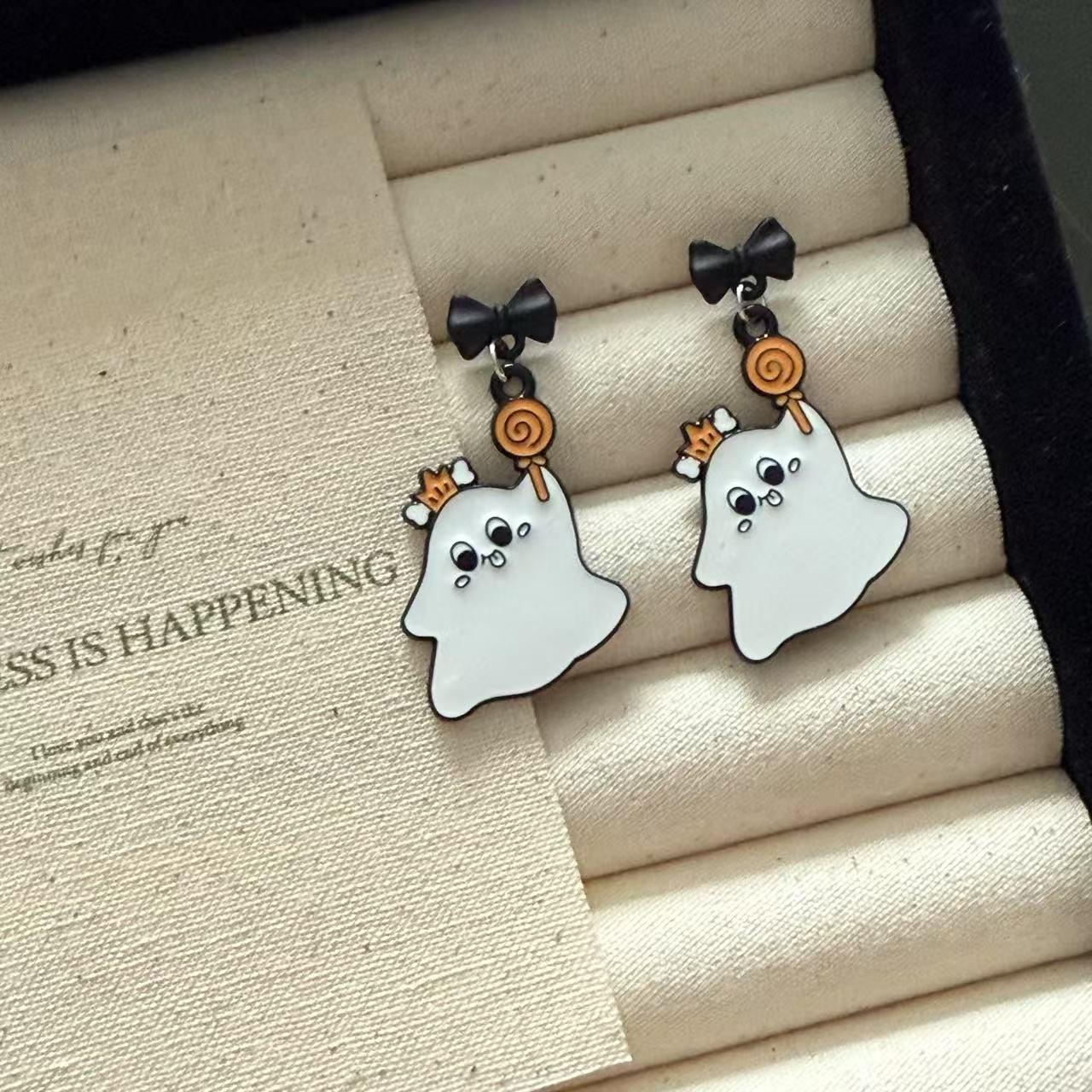 

Європейські та американські сережки-привиди з крапельною олією на Хелловін - Милі, Незвичайні, Солодкі жіночі прикраси для вух